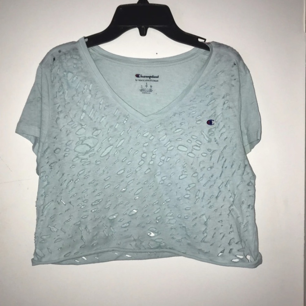 Champion Green Cropped Short Sleeve T-Shirt